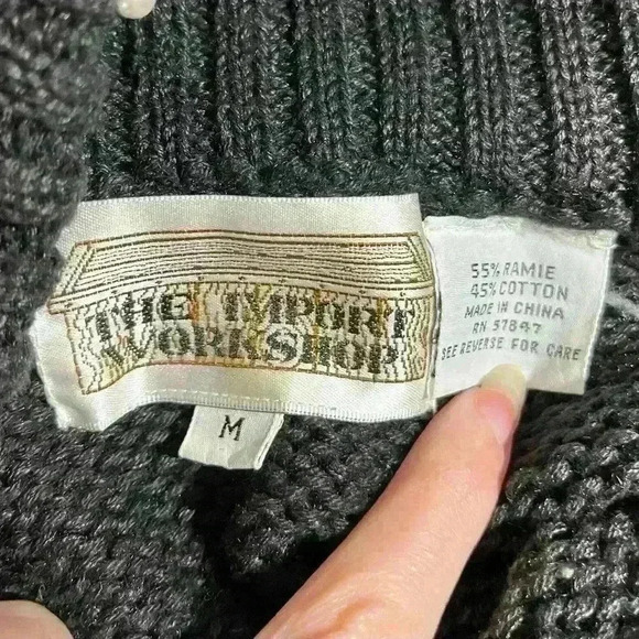 Vintage 80s/90s The Import Workshop Pearl Cowl Neck Ramie Cotton Sweater Medium - Picture 4 of 7